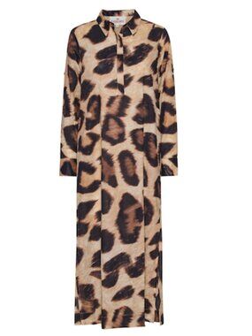 Karmamia Tilly Maxi Leopard Poplin Dress O/S NWT Maxi